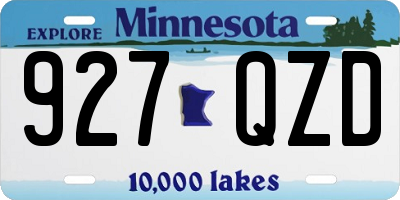 MN license plate 927QZD