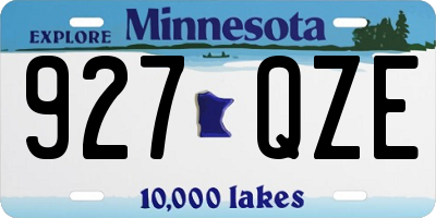 MN license plate 927QZE