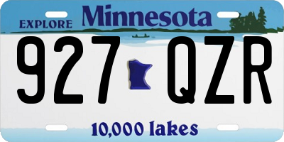 MN license plate 927QZR