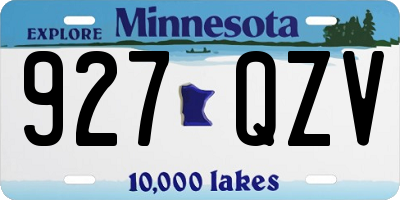 MN license plate 927QZV