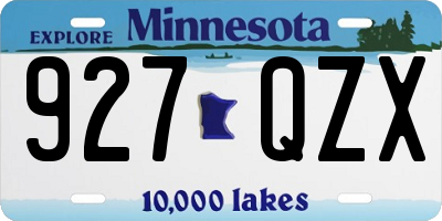 MN license plate 927QZX