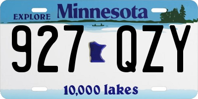 MN license plate 927QZY
