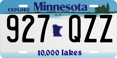 MN license plate 927QZZ