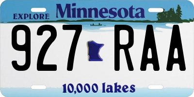 MN license plate 927RAA