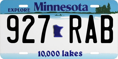 MN license plate 927RAB