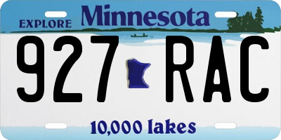 MN license plate 927RAC