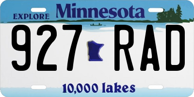 MN license plate 927RAD
