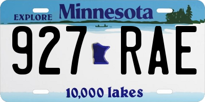 MN license plate 927RAE