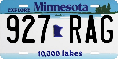 MN license plate 927RAG