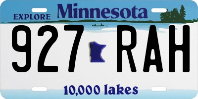 MN license plate 927RAH