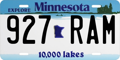 MN license plate 927RAM