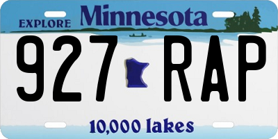 MN license plate 927RAP