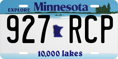 MN license plate 927RCP