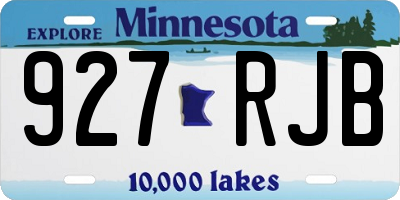 MN license plate 927RJB