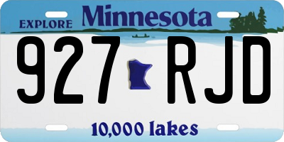 MN license plate 927RJD