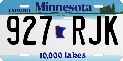 MN license plate 927RJK