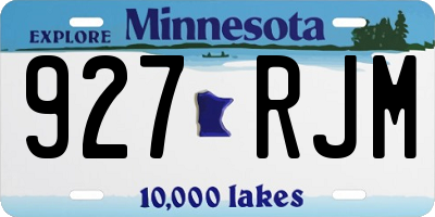 MN license plate 927RJM