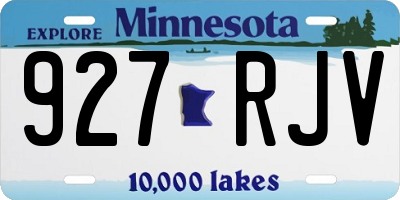MN license plate 927RJV
