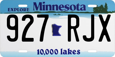 MN license plate 927RJX