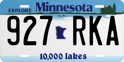 MN license plate 927RKA