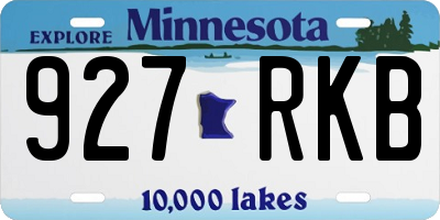 MN license plate 927RKB