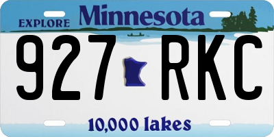 MN license plate 927RKC