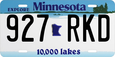 MN license plate 927RKD