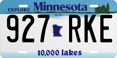 MN license plate 927RKE