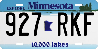 MN license plate 927RKF
