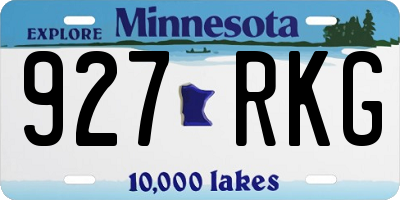 MN license plate 927RKG