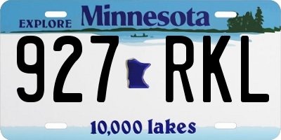 MN license plate 927RKL