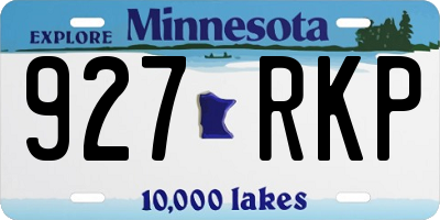 MN license plate 927RKP