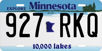 MN license plate 927RKQ