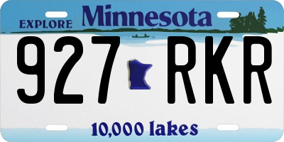 MN license plate 927RKR
