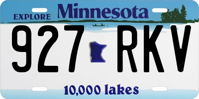 MN license plate 927RKV