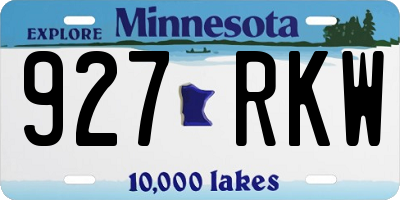 MN license plate 927RKW