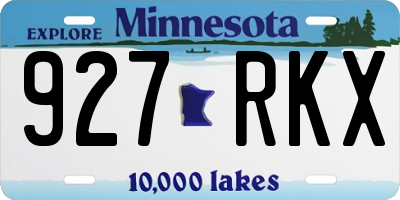 MN license plate 927RKX