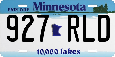 MN license plate 927RLD