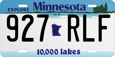 MN license plate 927RLF