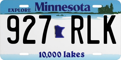 MN license plate 927RLK