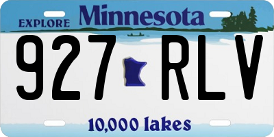 MN license plate 927RLV