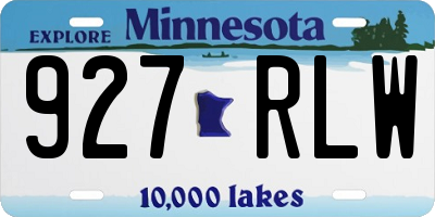 MN license plate 927RLW