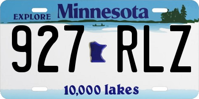 MN license plate 927RLZ