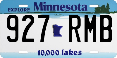 MN license plate 927RMB
