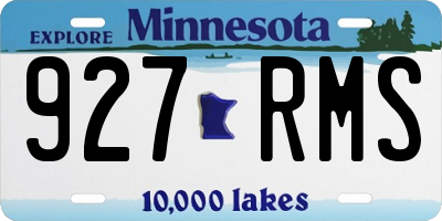 MN license plate 927RMS