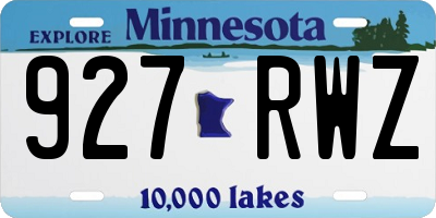 MN license plate 927RWZ
