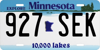 MN license plate 927SEK