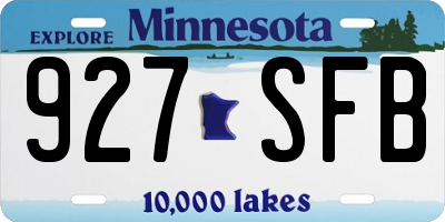 MN license plate 927SFB