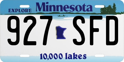 MN license plate 927SFD