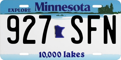 MN license plate 927SFN